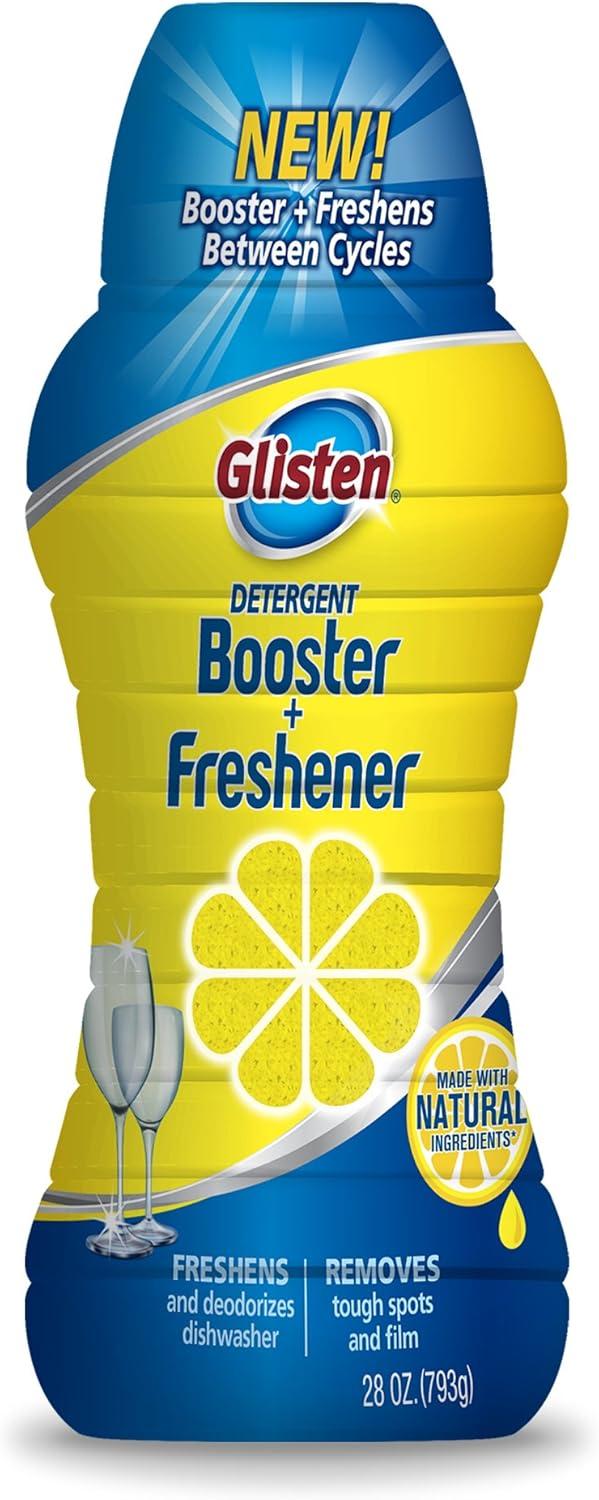 image:imageGlisten Dishwasher Detergent Booster and Freshener Helps Eliminate Odors Spots and Stains Lemon Scent Made in the USA 28 Ounce Bottle7 Ounce Pack of 4