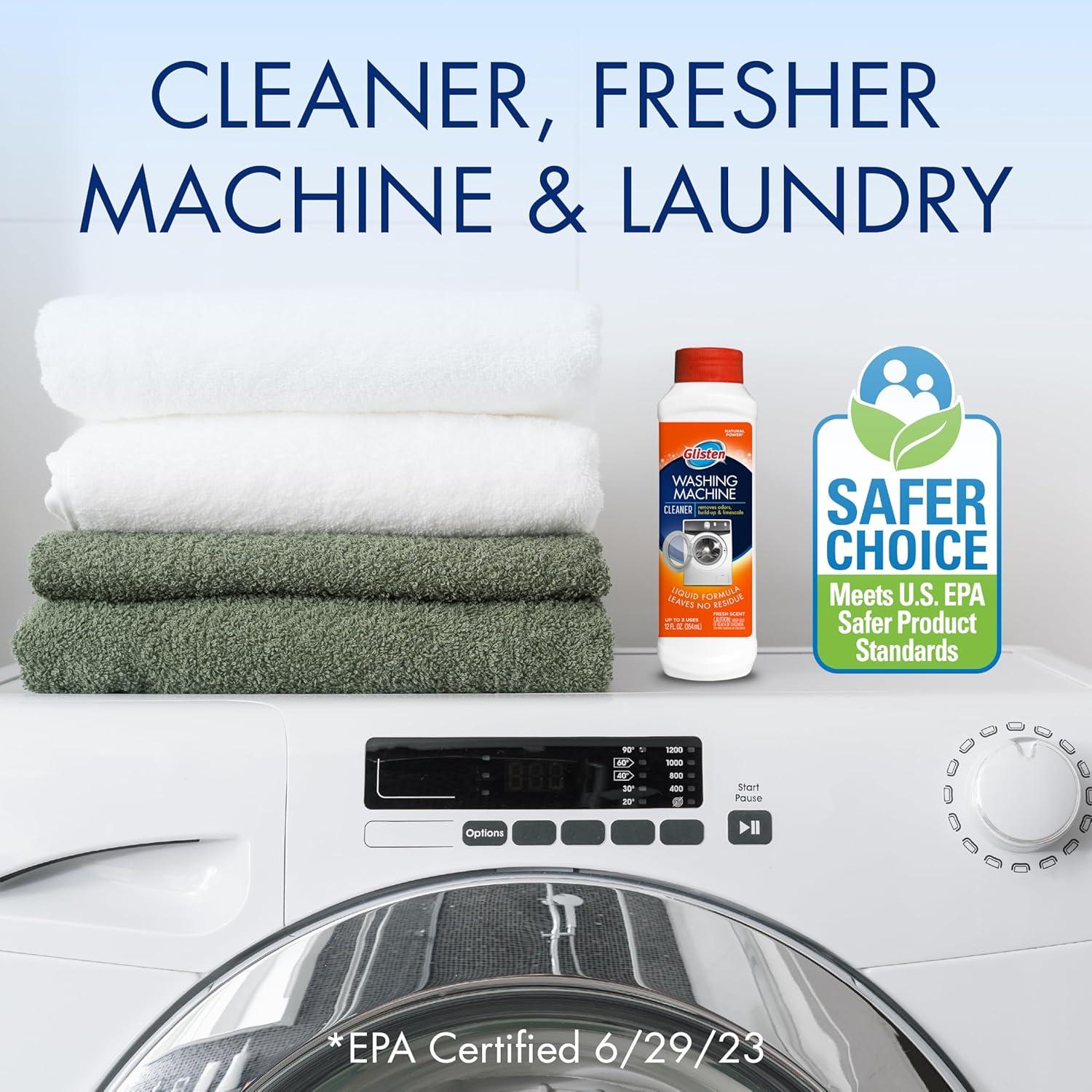 image:imageGlisten Washing Machine Cleaner Helps Remove Odor Buildup and Limescale Fresh Scent Made in the USA 12 Ounce Bottle12 Fl Oz Pack of 1