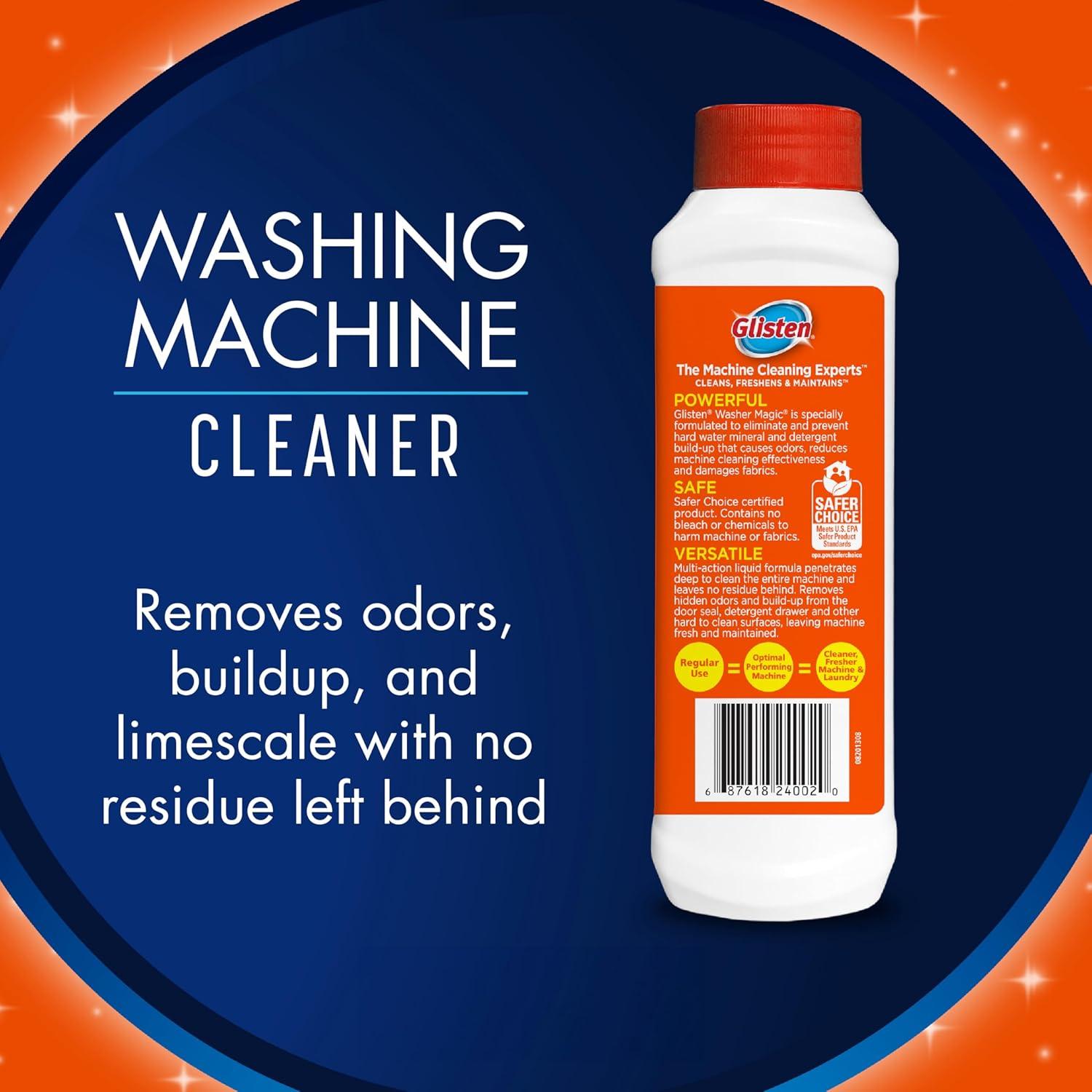 image:imageGlisten Washing Machine Cleaner Helps Remove Odor Buildup and Limescale Fresh Scent Made in the USA 12 Ounce Bottle12 Fl Oz Pack of 2