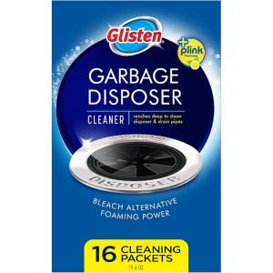 image:imageGlisten Garbage Disposer Cleaner and Freshener with Foaming Action Helps Remove Buildup in Drains Lemon Scent Made in the USA 16 Packets1 Count Pack of 16