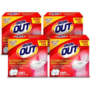 image:imageIron OUT Automatic Toilet Bowl Cleaner Tablets Helps Remove and Prevent Rust Stains with Every Flush Lasts up to 45 Days Made in the USA 6 Tablets6 Count Pack of 4