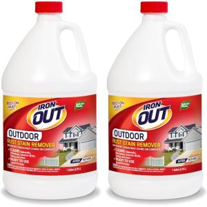 image:imageIron OUT Liquid Rust Stain Remover Premixed Quickly Removes Rust Stains from Concrete Vinyl and Other Outdoor Surfaces No Scrubbing Safe to Use Made in the USA 1 Gallon2