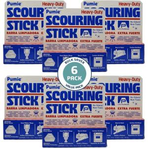 image:imagePUMIE Pumice Scouring Stick for Cleaning Toilet Rings Stain amp Hard Water Rings Tough Bathroom Pools amp Tubs Extra Strong Heavy Duty Pumice Stone for Toilet Cleaning Rust Grills amp Ovens Pack of 121 Count Pack of 6