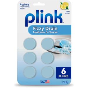 image:imagePlink Fizzy Drain Freshener and Cleaner Prevents Clogs and Removes Odors in Household Sinks Lemon Scent 6Pack6 Count Pack of 1
