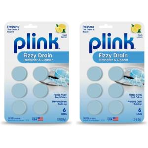 image:imagePlink Fizzy Drain Freshener and Cleaner Prevents Clogs and Removes Odors in Household Sinks Lemon Scent 6Pack6 Count Pack of 2