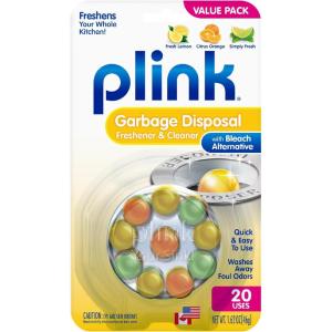 image:imagePlink Garbage Disposer Freshener and Cleaner Sink Disposal Odor Eliminator Quick and EasytoUse Capsules SepticFriendly Citrus Scents 20 Count Package